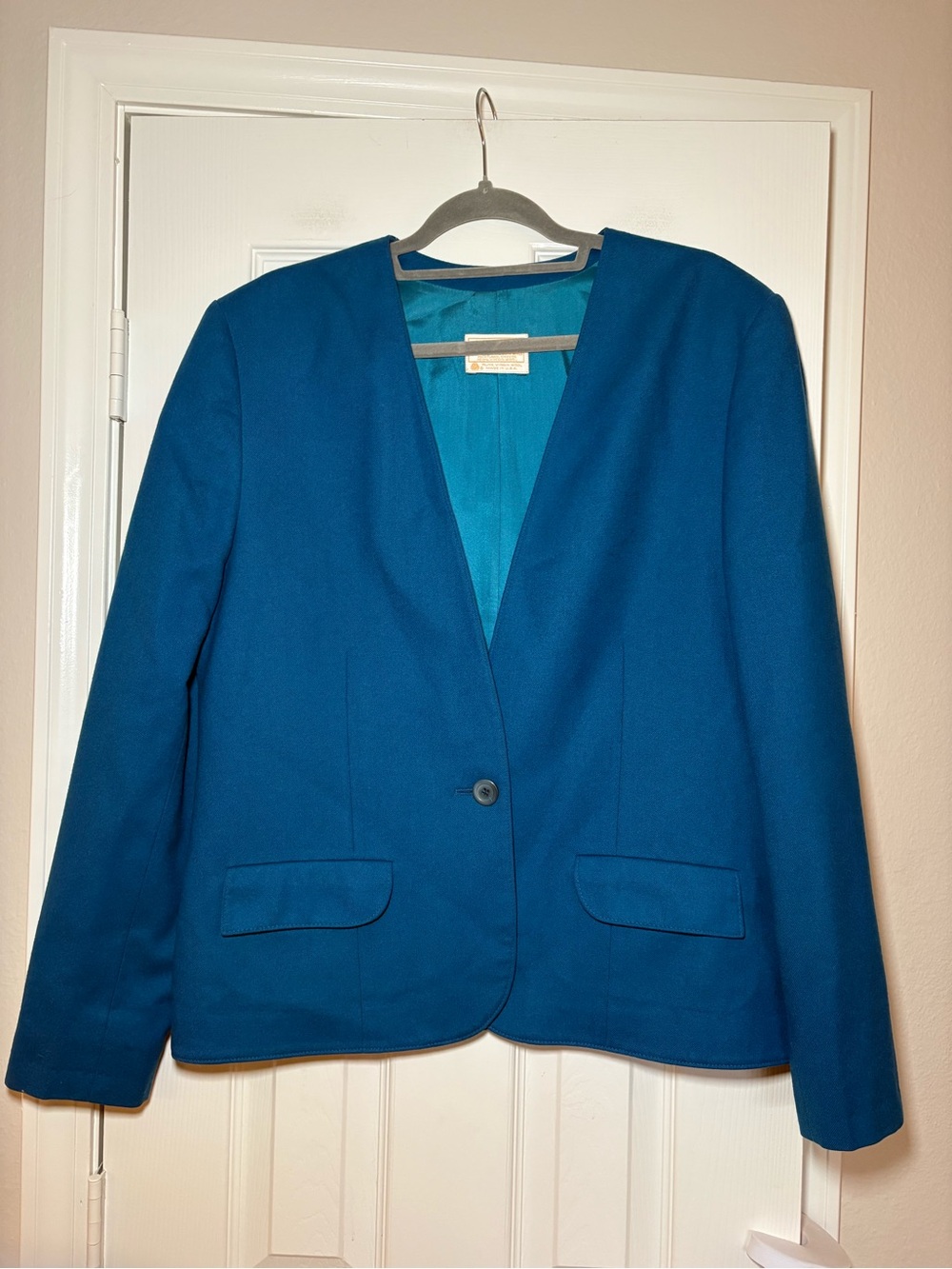 Pendleton Vintage 100% Virgin Wool‎ Blue Blazer Jacket 14 Tall USA